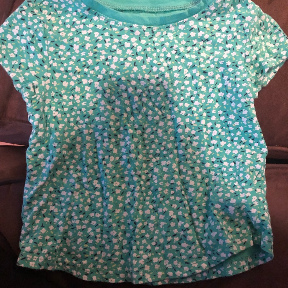 Green floral shirt